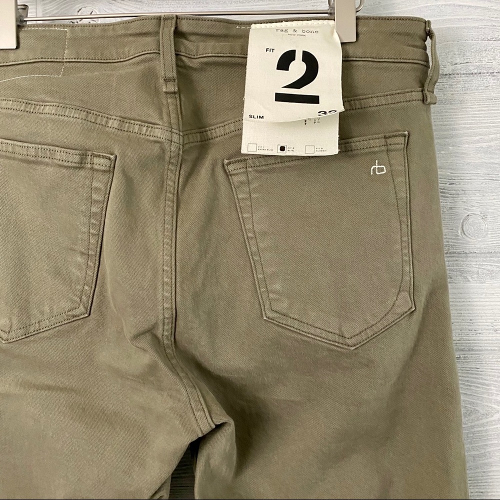 Rag & Bone New York Fit 2 Slim Jeans Dusty Olive - Picture 8 of 12